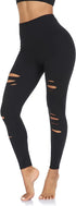 High Waisted Womens Black Workout Leggings - Running Tummy Control Yoga Pants
